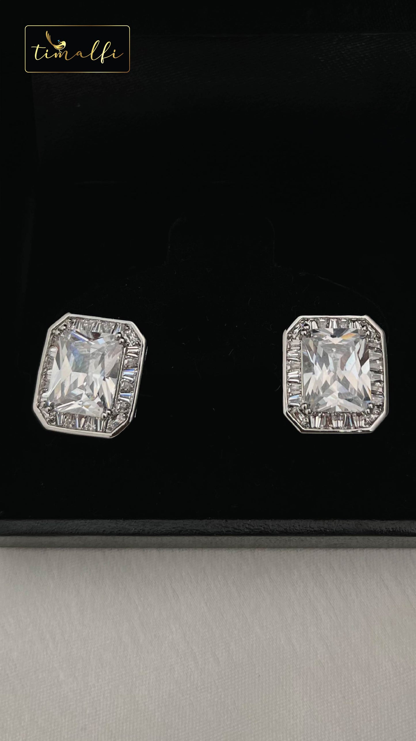 Emerald Cut solitaire Studs