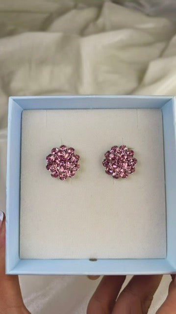 Blush Bloom Crystal Stud Earrings