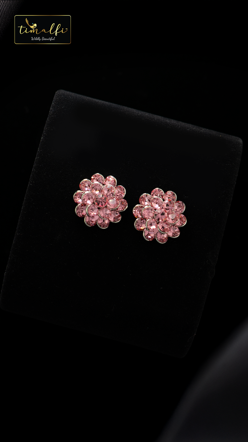 Blush Bloom Crystal Stud Earrings