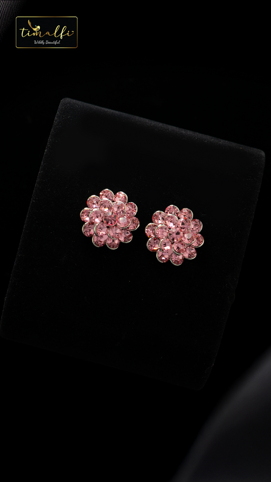 Blush Bloom Crystal Stud Earrings