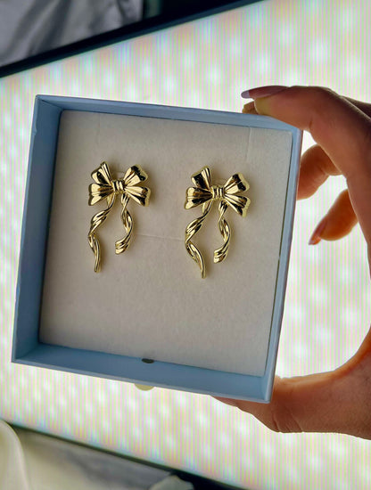 Gold Bow Earrings