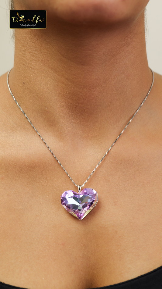 Aurora Heart-Cut Crystal Pendant Necklace