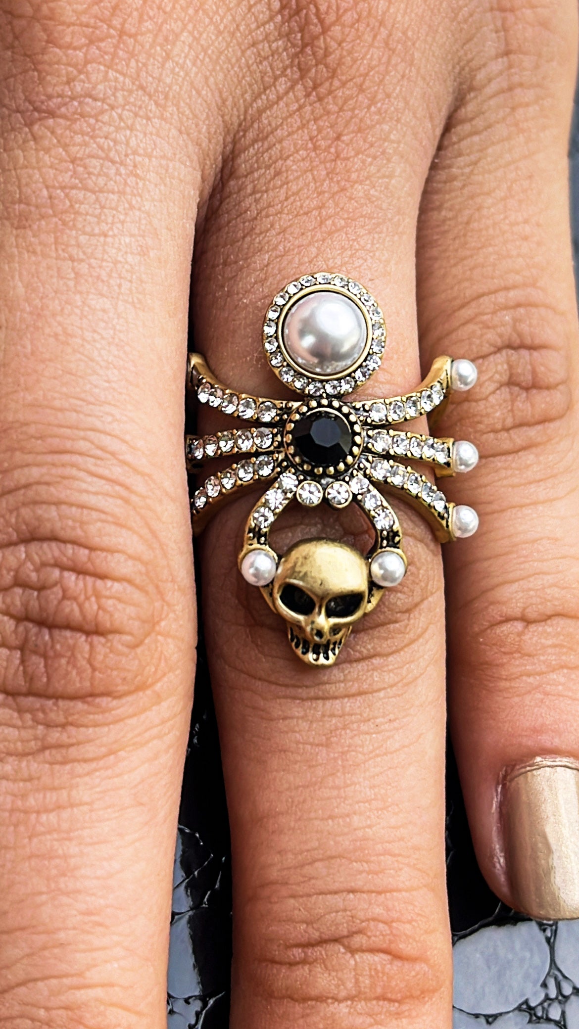 Spider Skull Ring
