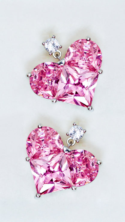 Heart Solitaire Earings