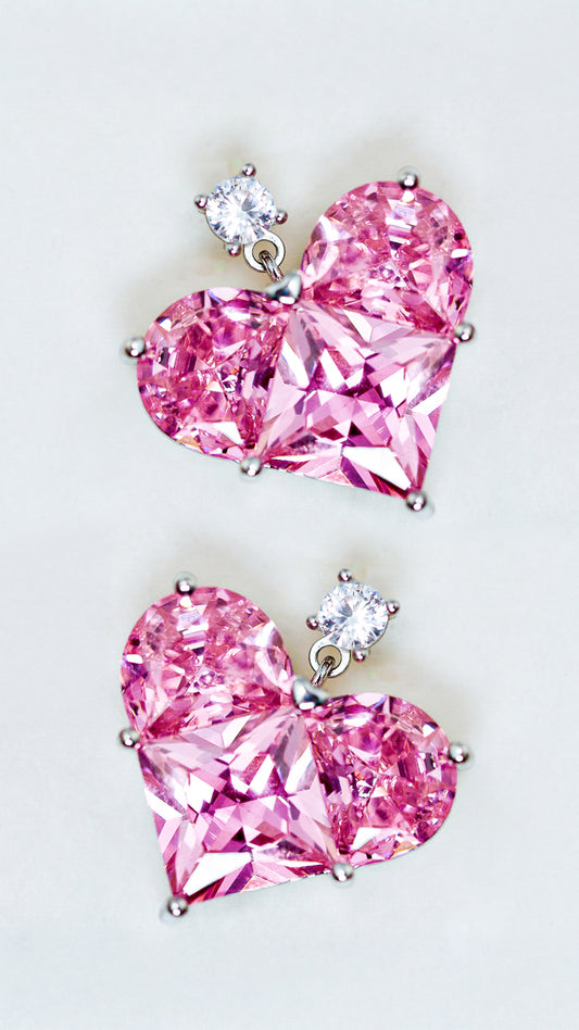 Heart Solitaire Earings