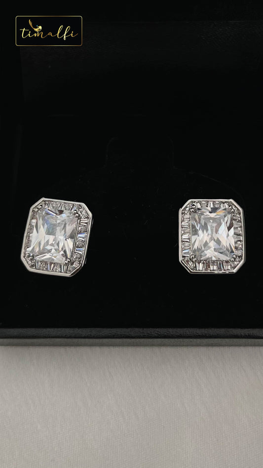 Emerald Cut solitaire  Studs